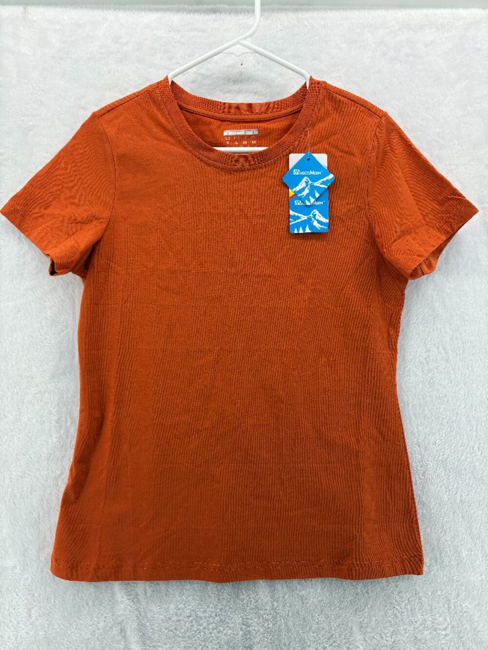 Magcomsen Women’s Small Orange Crew Neck T Shirt Short Sleeve Cotton Tee NWT